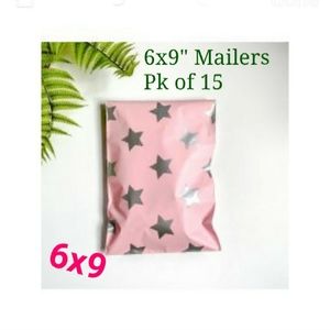 6"x9" Silver Stars behind a pink backdrop